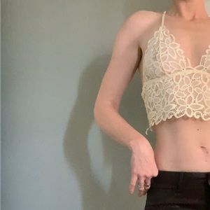 BNWT Lace crop sheer bralette lingerie top sz medium